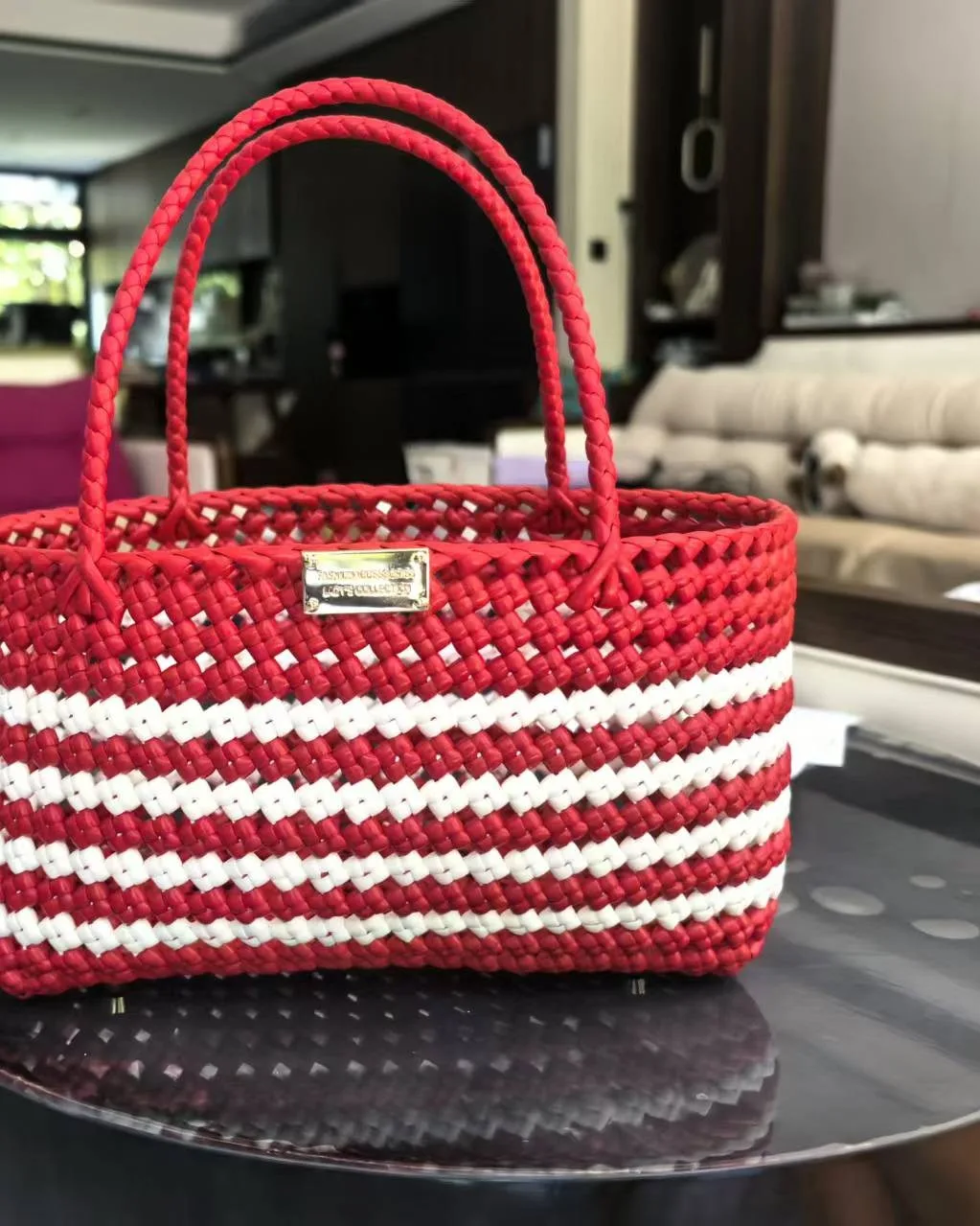 Candy Stripe Knot Basket 糖果条纹结织篮
