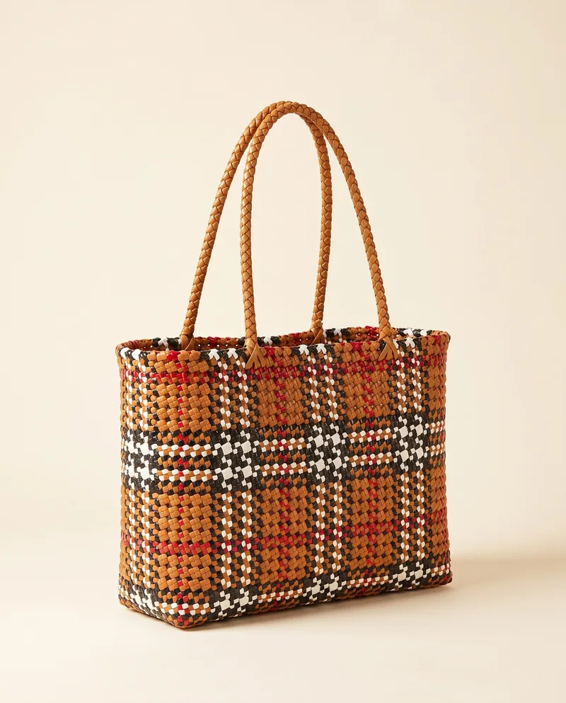 Heritage Plaid Knot Tote 焦糖格纹结织托特
