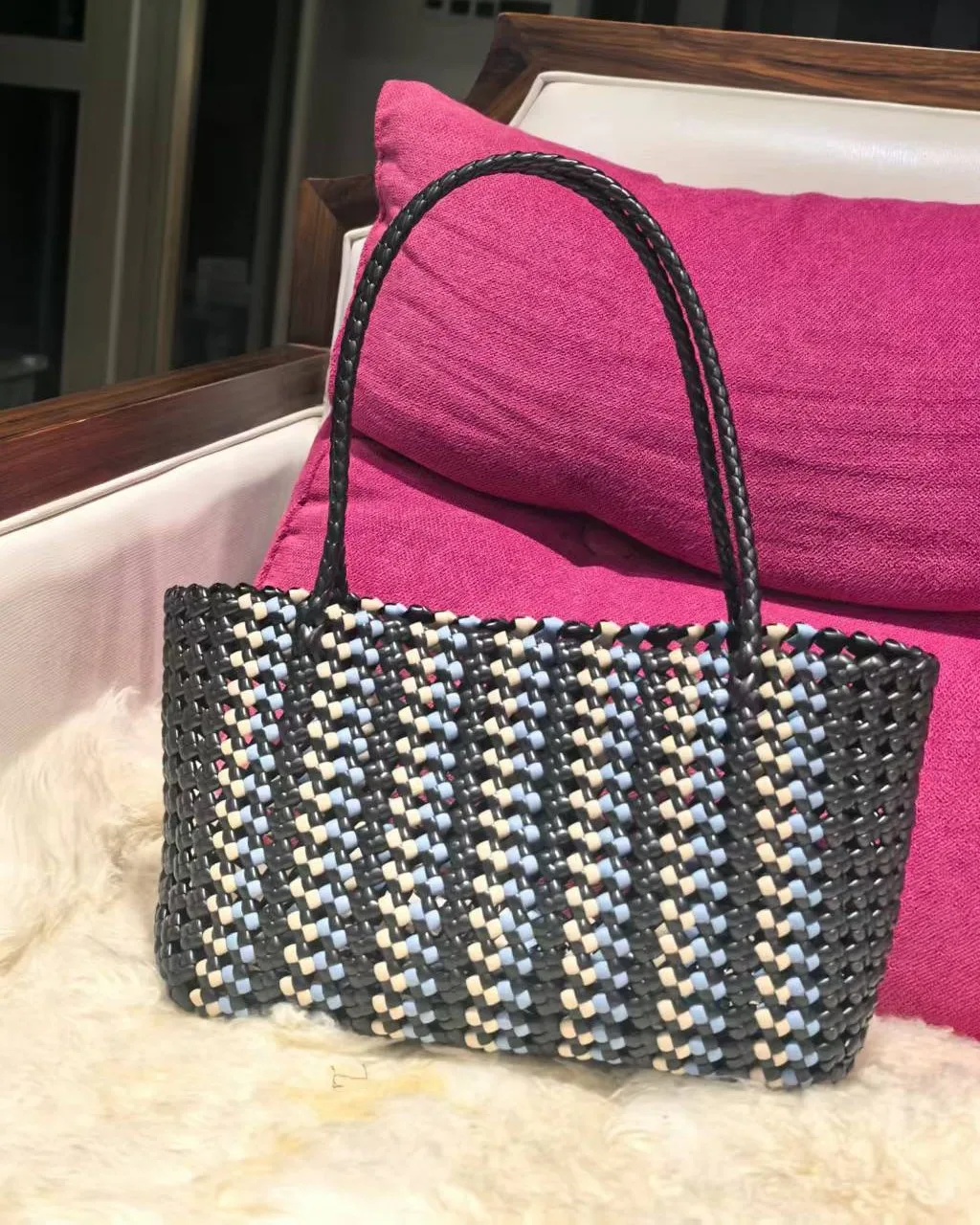 Ink Hydrangea Knot Tote 墨绣球结织托特