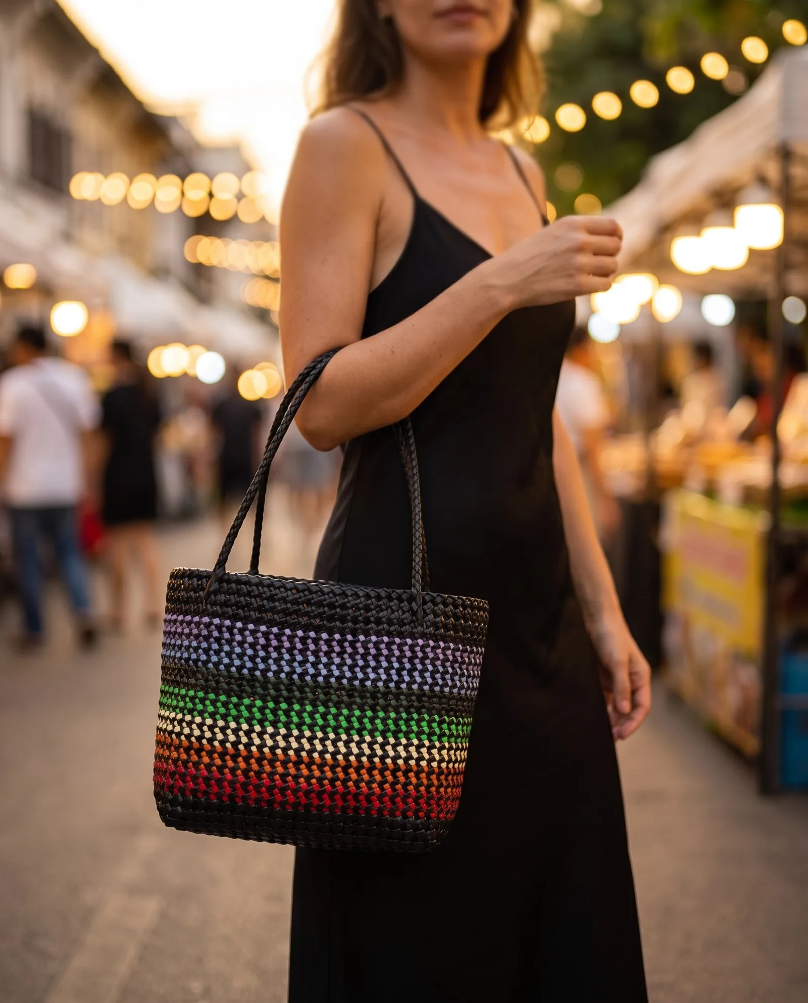 Midnight Rainbow Knot Tote