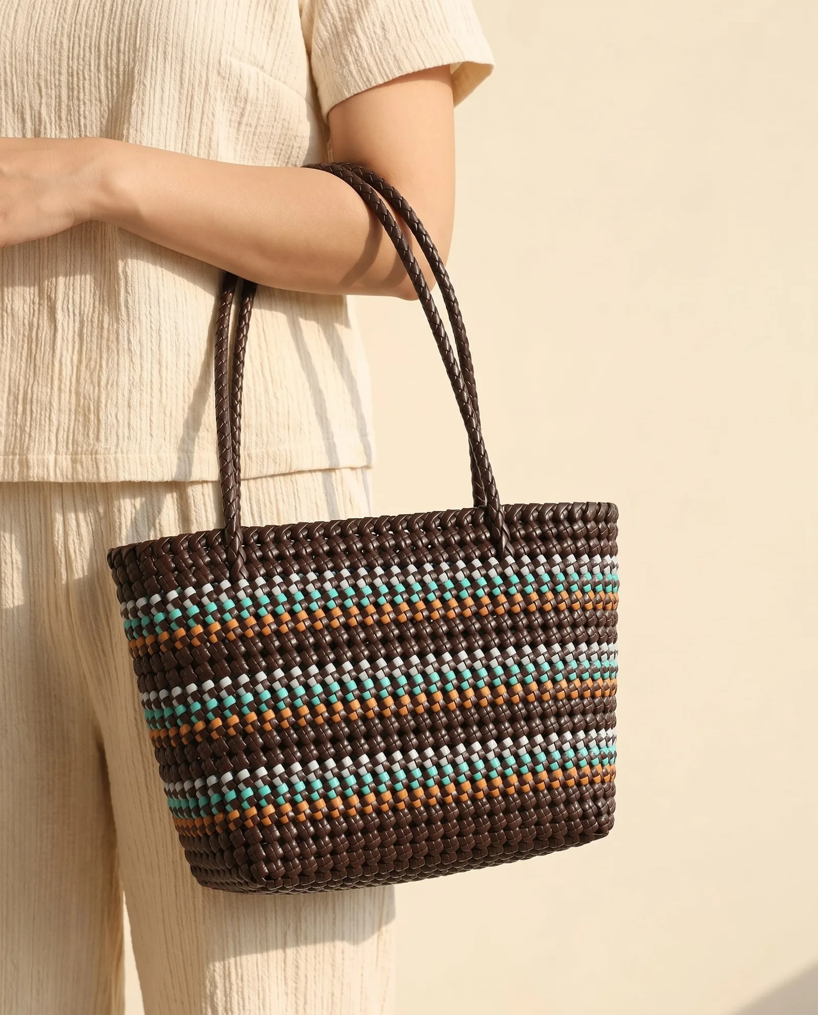 Mocha Confetti Knot Tote 摩卡彩点结织托特