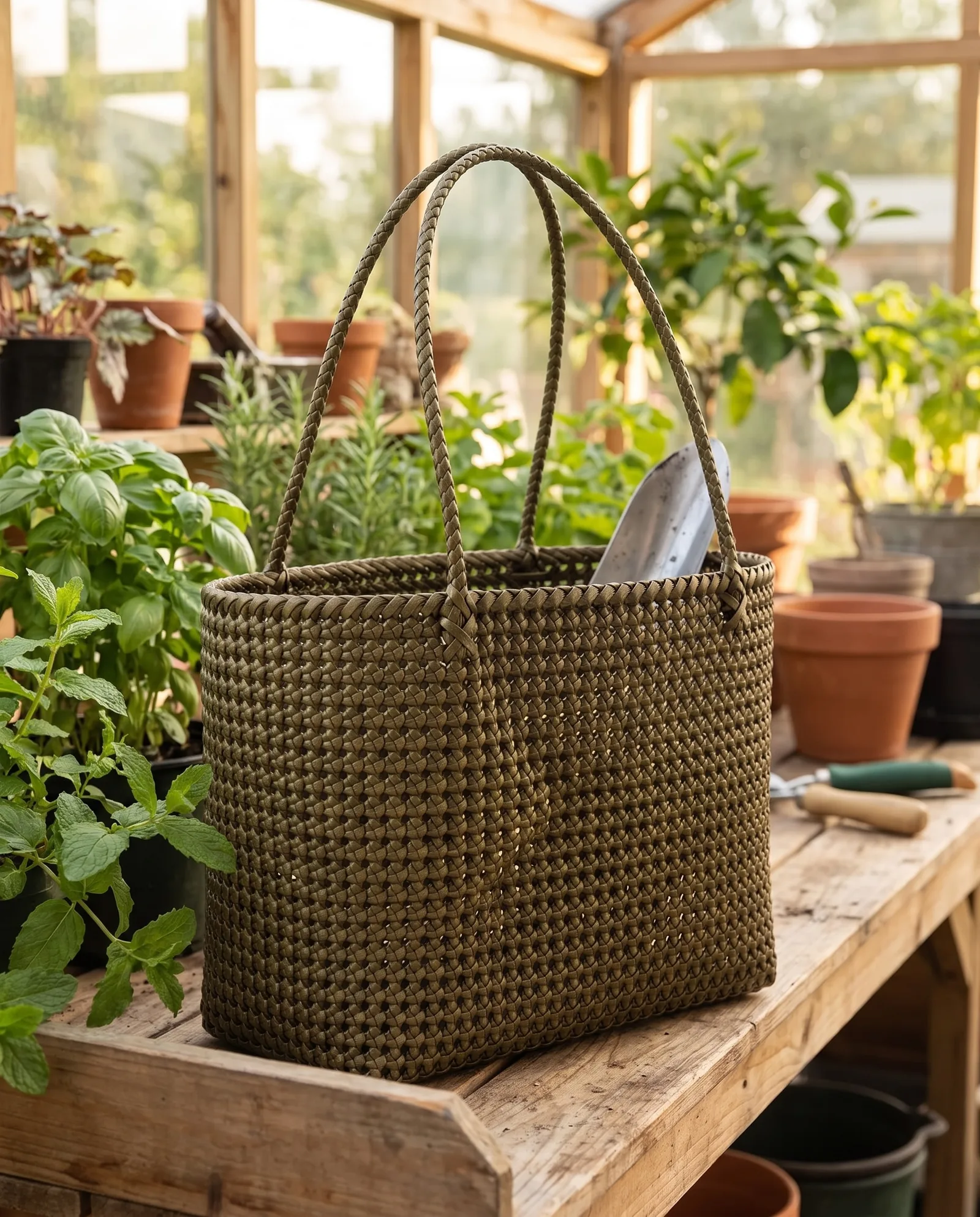 Olive Bronze Knot Tote