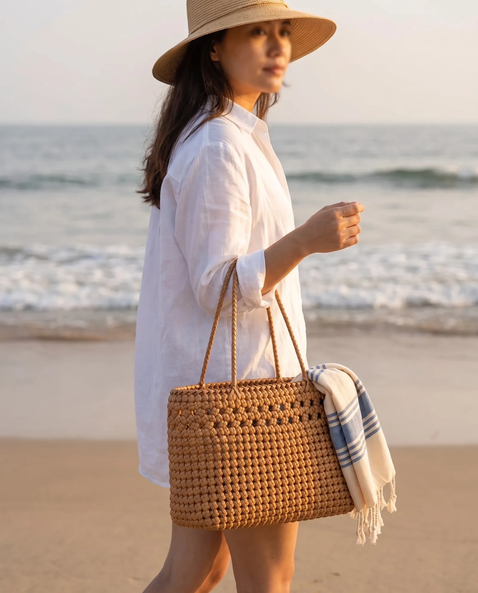 Camel Honeycomb Tote