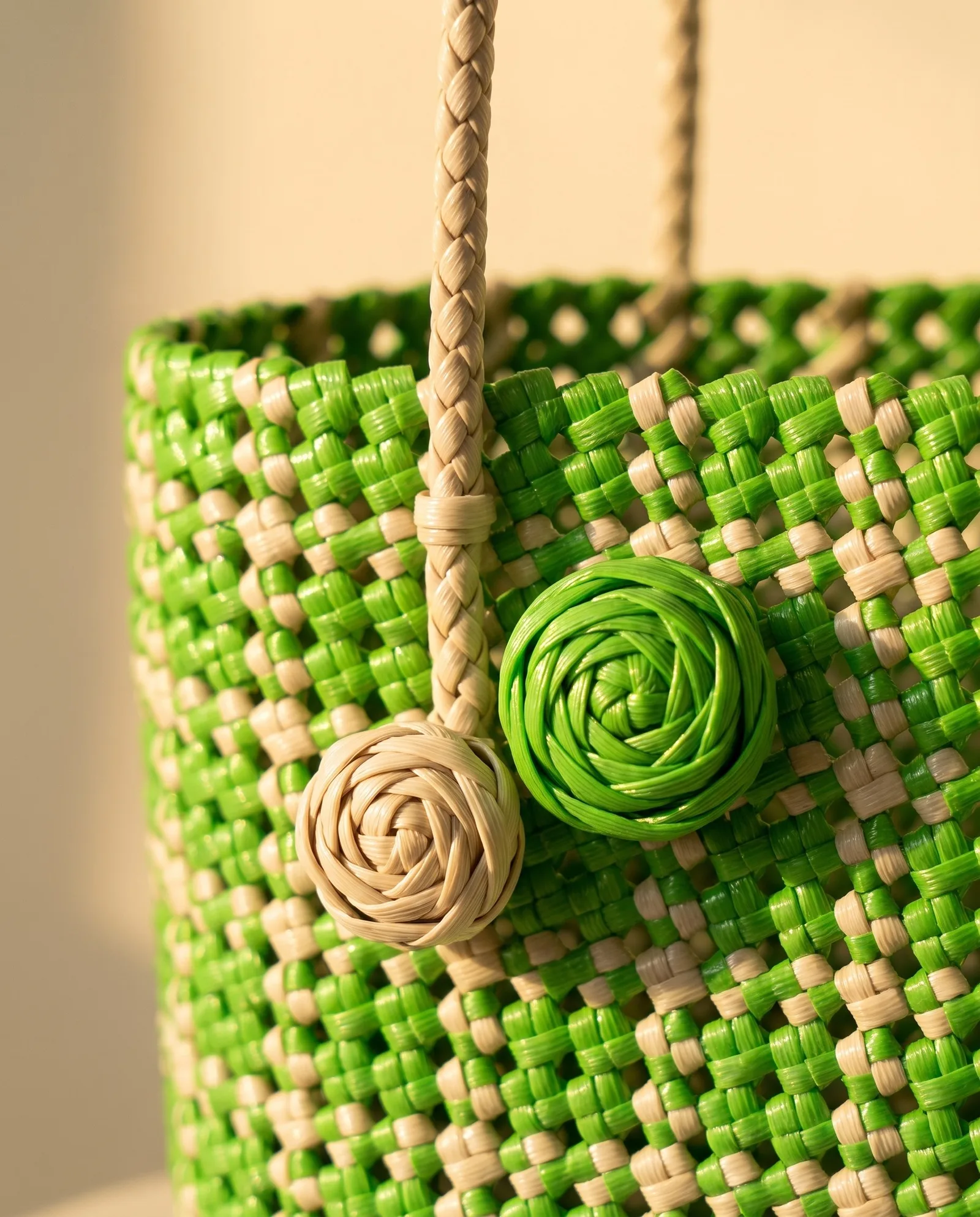 Spring Green Rose-Charm Tote 春绿玫瑰坠托特