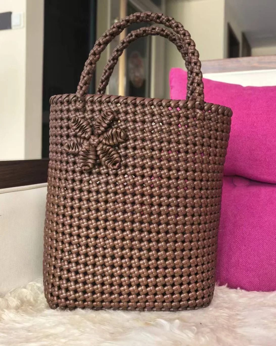 Espresso Rose-Knot Tote 浓咖玫瑰结托特