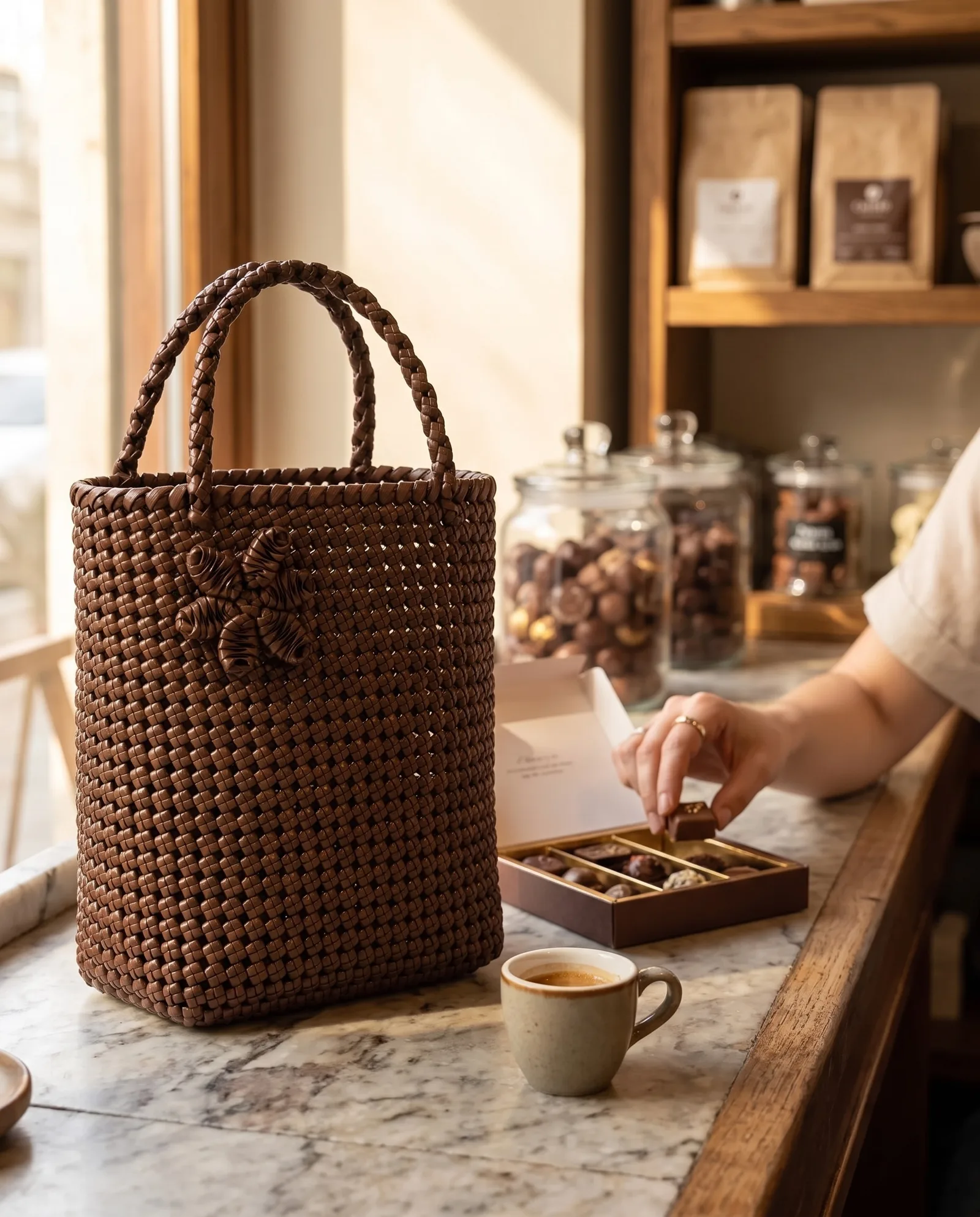 Espresso Rose-Knot Tote