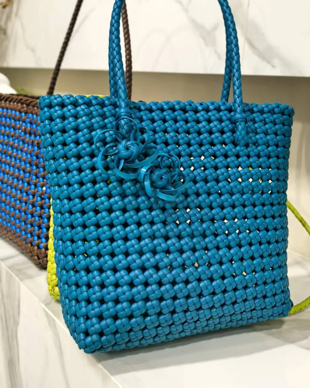 Peacock Rose-Knot Tote 孔雀玫瑰结托特