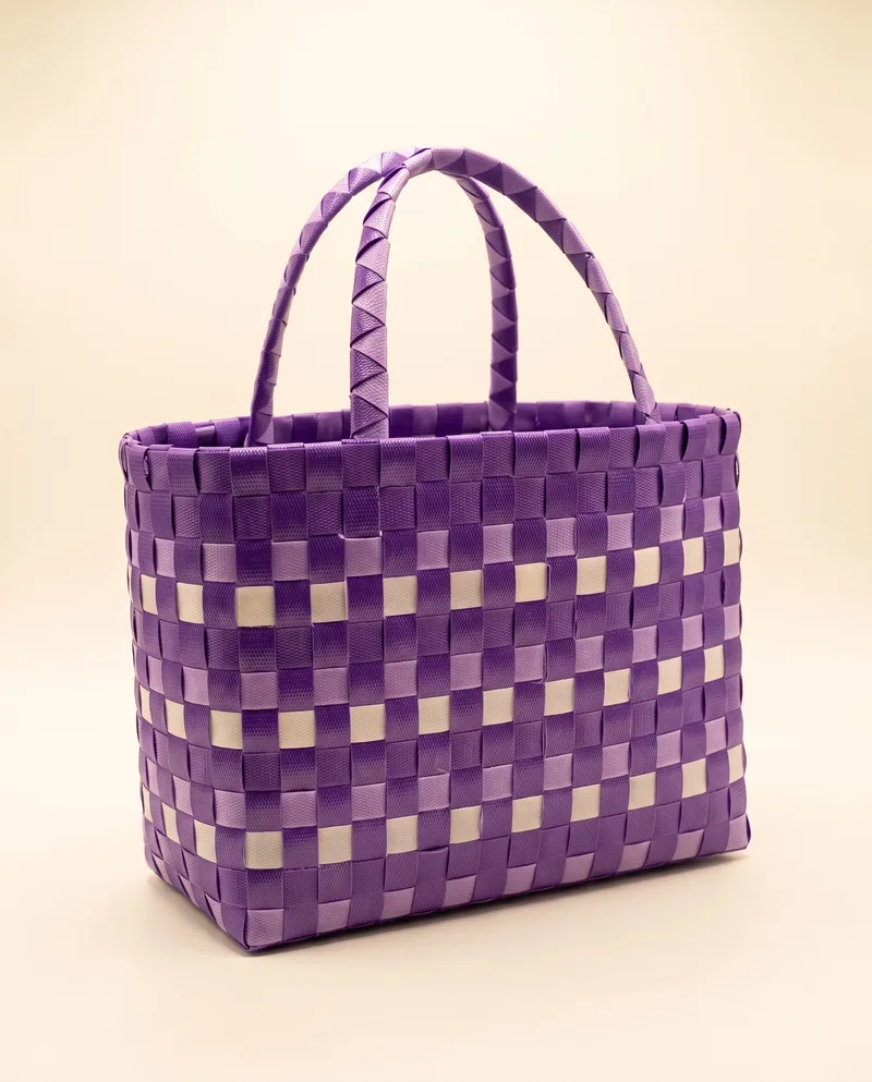 Violet Strip-Checker Tote 紫罗兰宽带托特